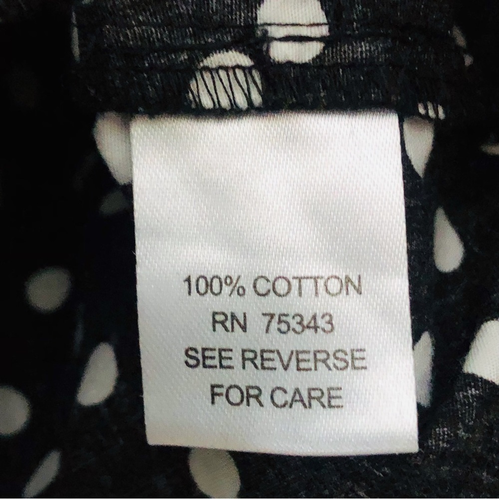 Greysn Black and White Polka Dot Ruffle Sleeve Zip Up Cotton Blouse Size Medium - Picture 9 of 11